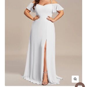 Ever Pretty White Cold Shoulder Maxi Dress